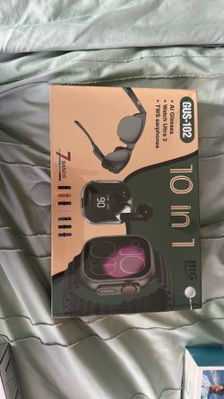 Glasses, watch, earphones