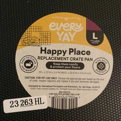 (Best Offer) EveryYay Happy Place Replacement Crate Pan for Dogs, Large, 35” x 22”, Black, NEW NOT USED