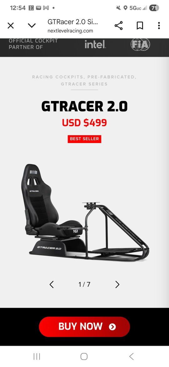 Next Level Racing Sim Rig Gt Racer 2.0
