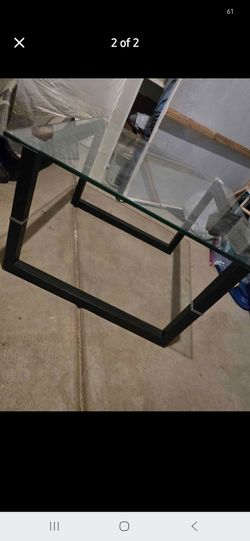 Glass Top Coffee Table with Metal Base