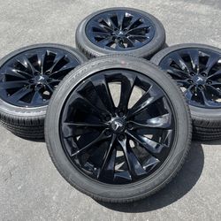 19” Tesla Model S slipstreams factory Oem wheels brand new gloss black rims set of 4 2013-2020