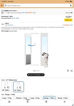 Ellion XLarge Dog Door for Sliding Glass Door