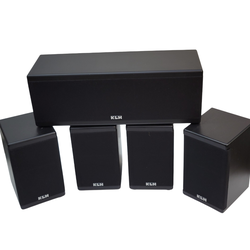 New KLH 9900 Surround System Lot of 4 Satellite & 1 Central Speakers. 8 Ohms.