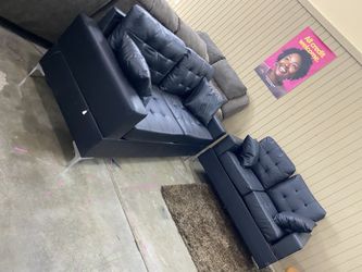 Leather sofa & loveseat 🐊
