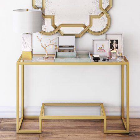 Athena Geometric Luxe Console Table in Gold 6A-9701