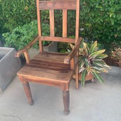 Antique Rustic Arm Chair Solid Wood 