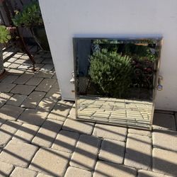 Pottery Barn Polished Nickel Beveled Tilt Mirror 