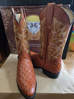 While Diamonds Boots Size 8 Bull Neck And Belt