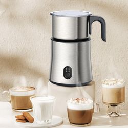Milk Frother and Steamer, 4 IN 1 Frother for Coffee 16.9OZ, Hot Chocolate Maker, Detachable Milk Warmer, Hot/Cold Foam Maker Frother For Coffee