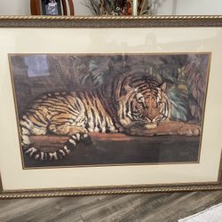 Paul Jouve Tiger Print 42” X 31” In Good Condition $60 Firm On Price