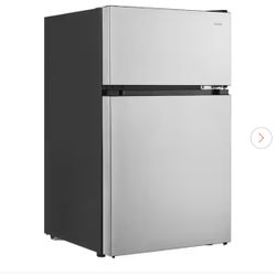 3.1 cu. ft. 2-Door Mini Refrigerator in Stainless Steel with Freezer, ENERGY STAR