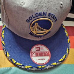 Golden State Warrior Snapback beaded hat