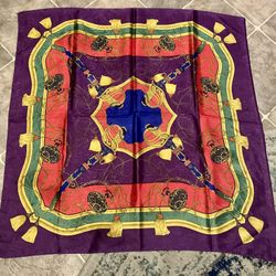 Women’s Vintage Luxury Head Neck Scarf Baroque Art Style