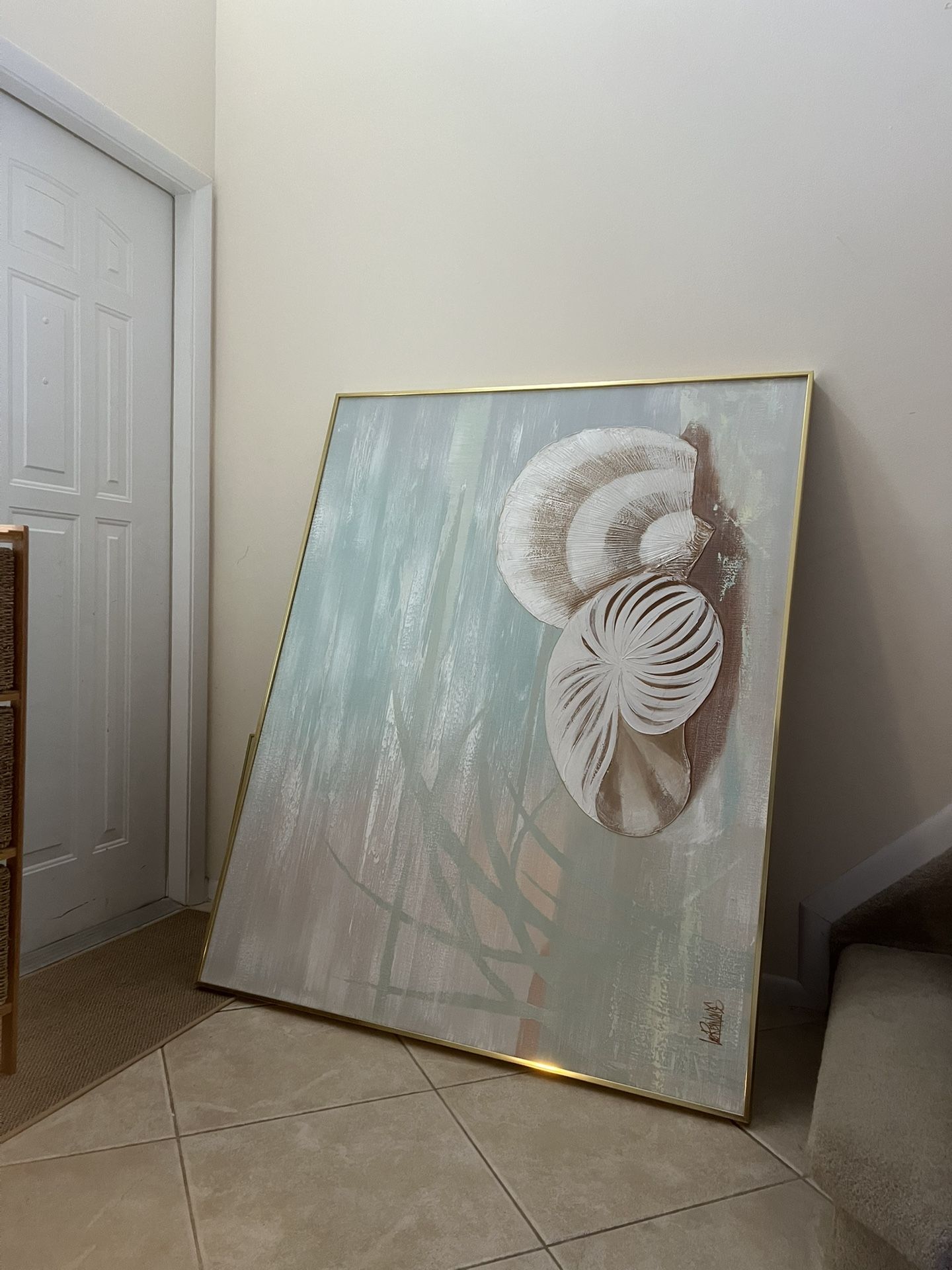 Vintage 4 Foot By 5 Foot Coastal Painting