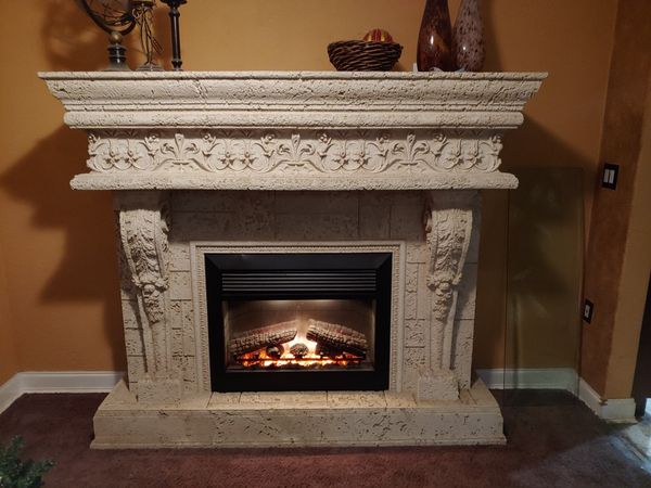 Faux Stone "foam" electric fireplace for Sale in Pinellas Park, FL