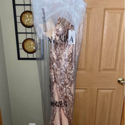 Amarra Style #20502 Rose Gold Sequin Gown