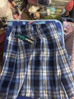 Hellonella Blue Plaid Pleated Skirt for girls size ;10