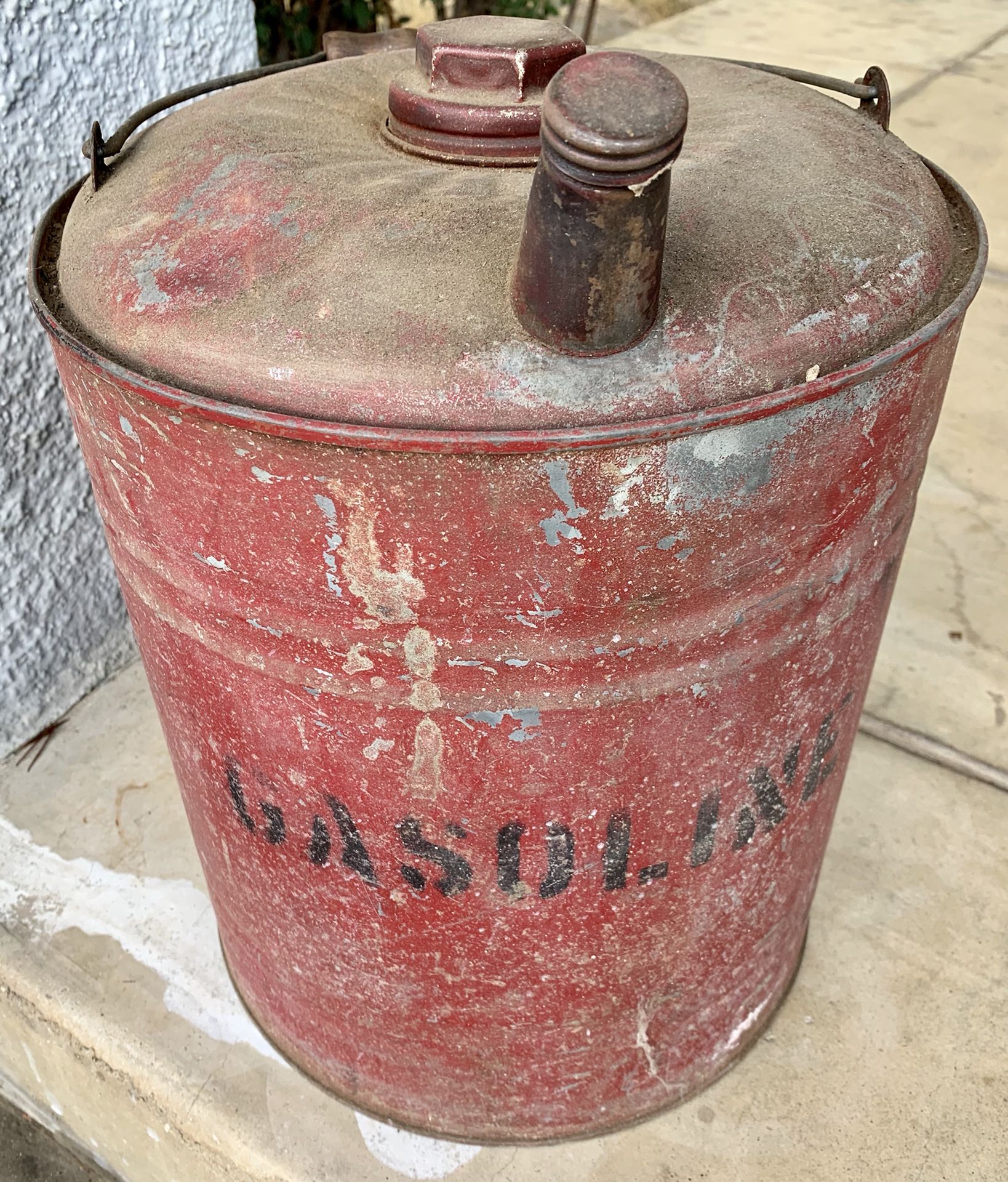 Antique 1920’s original red Metal Gasoline can
