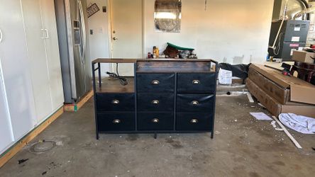 60” LED Charging Console Table / Storage Cabinet with Outlets