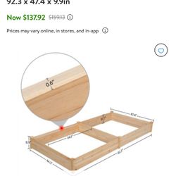 #122008 Wooden Outdoor Raised Garden Bed Elevated Wood Planter Garden Box Kit for Flowers/ Vegetables/ Herbs in Backyard/ Patio Planting Box Kit Natur