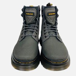 DR. Martens Tarik Gun Metal Gray Lace-up Military Combat Boots, Men's Size 12