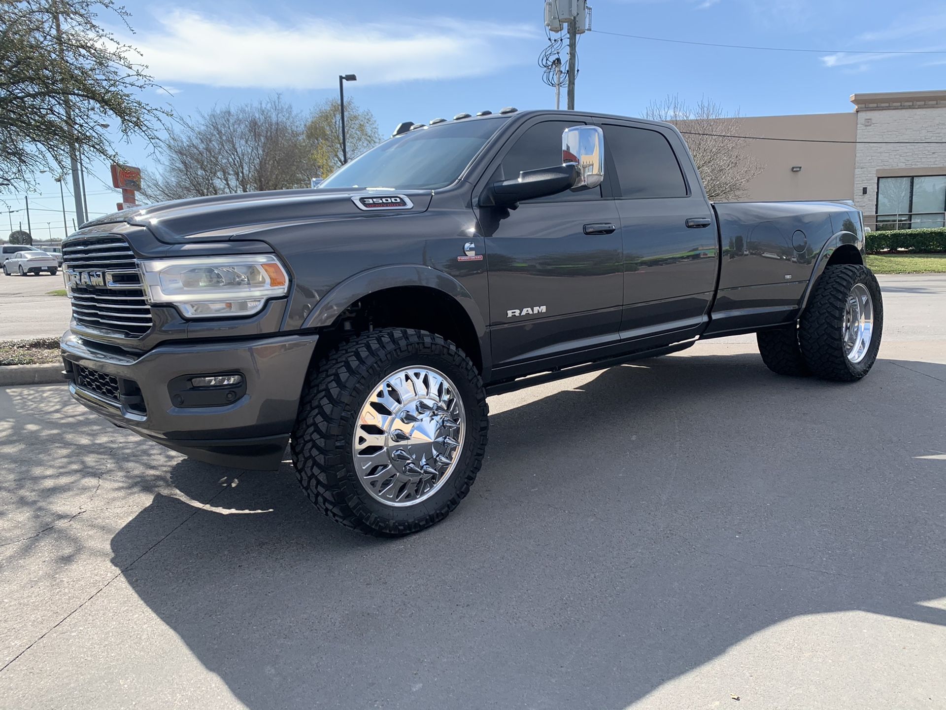 24 inch Dually polished wheels 38x13.50R24 Nitto trail grapplers