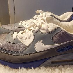 Men's Nike Gray/Blue Air Max 90 Shoes Size 12
