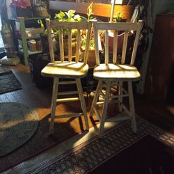 2 High Swivel Antique Chairs
