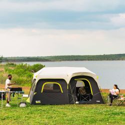 USED Blackout Instant Cabin Tent | Large Family Pop Up Dark Room Tent with Easy Camp Setup | Included Storage Pockets for Outdoor Camping Accessories