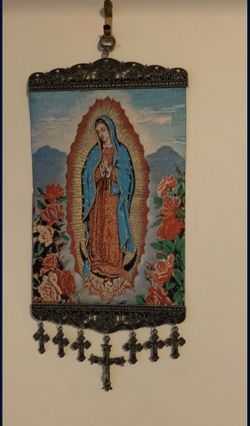 Religious icon Banner Our Lady of Guadalupe Mary