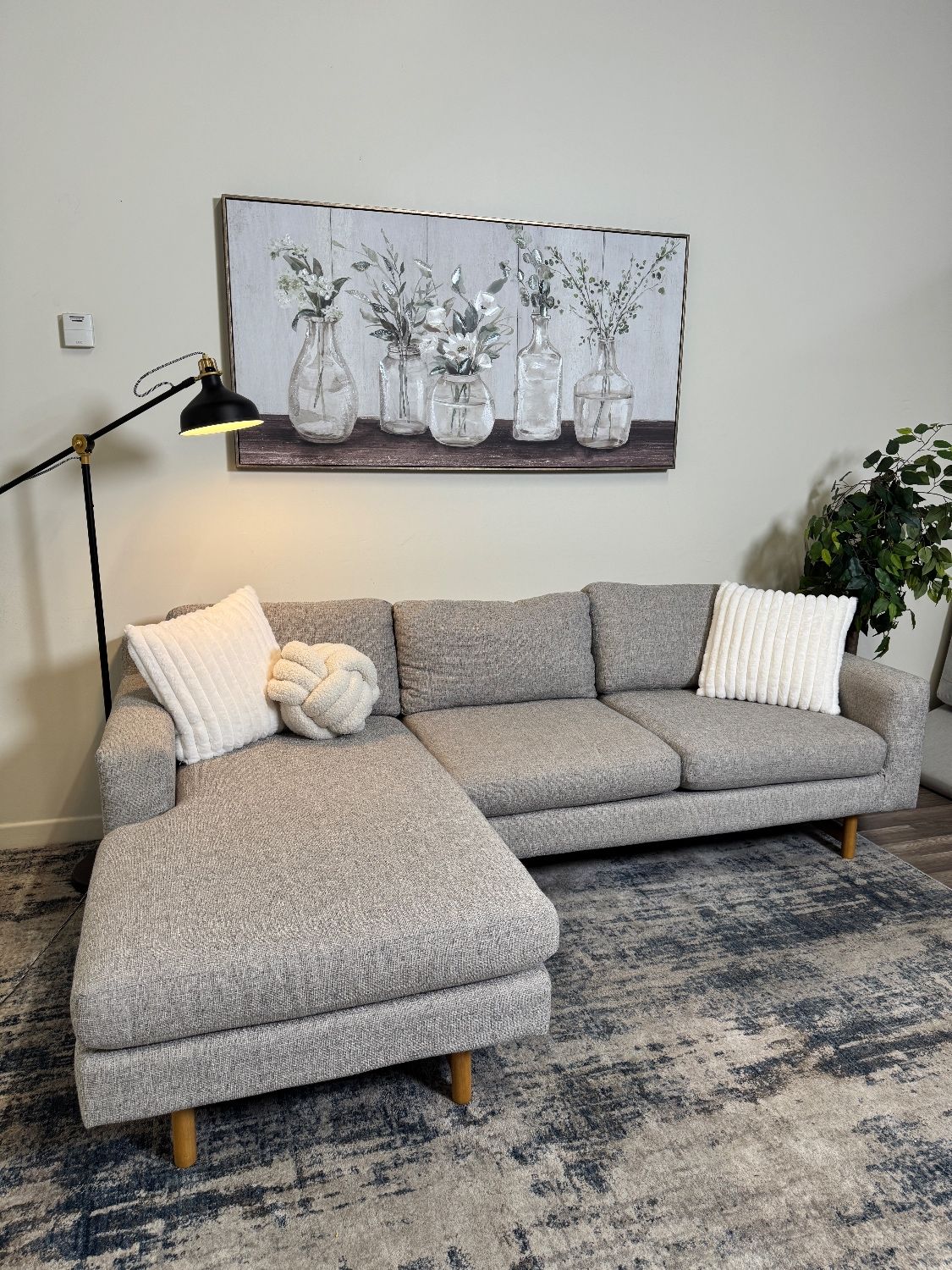 FREE DELIVERY West Elm Gray Sectional Couch