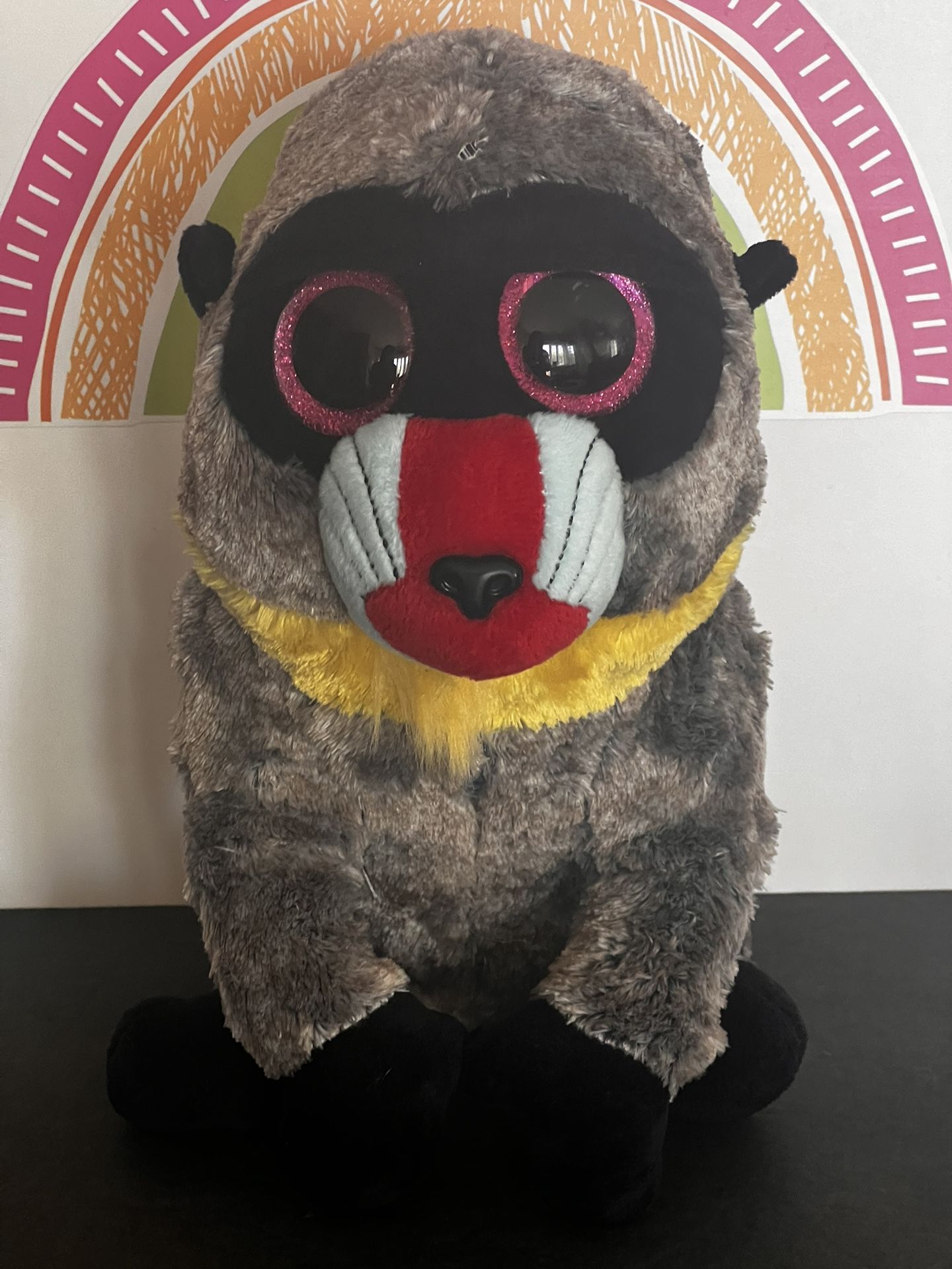 BEANIE BOO WASABI THE BABOON!! LARGE 10 INCH COLORFUL