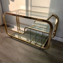 Milo Baughman Brass & Glass table