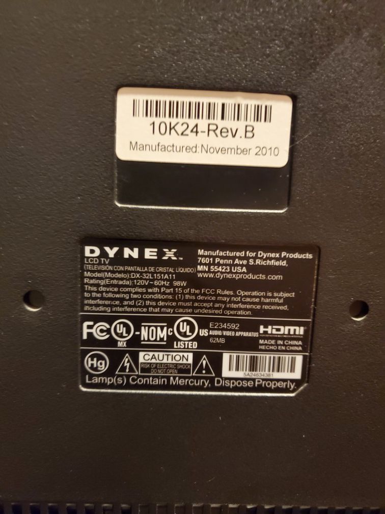 Dynex LCD tv