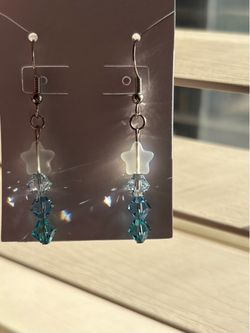 Blue shooting star earrings