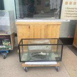 Fish Tank Glass 80gal With Led And Sump Aquarium 