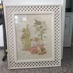 Mid Century Watercolor Painting Gloria Erikson Dog Chair