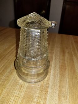 Vintage Lighthouse Glass Candy Decanter