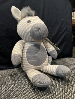 Living Textiles Knit Baby Plush Zac Zebra w/Rattle