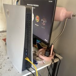 Ps5, monitor, desk and headset