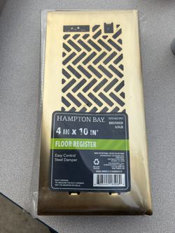 Hampton Bay Interwoven 4 in. x 10 in. Steel Floor Register in Brushed Gold. New 
