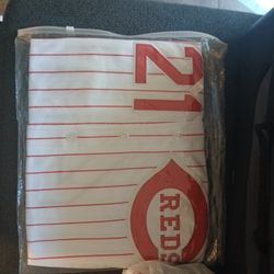 Deion Sanders 1997 Cincinnati Reds Home White Jersey Medium 