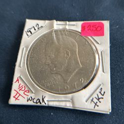 1972- Eisenhower Dollar  Type II Weak