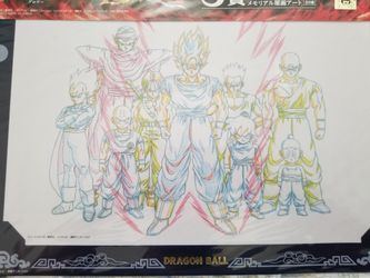 Anime Dragon balls sketches set. 4 pieces.