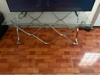Coffee table /tv stand glass and silver