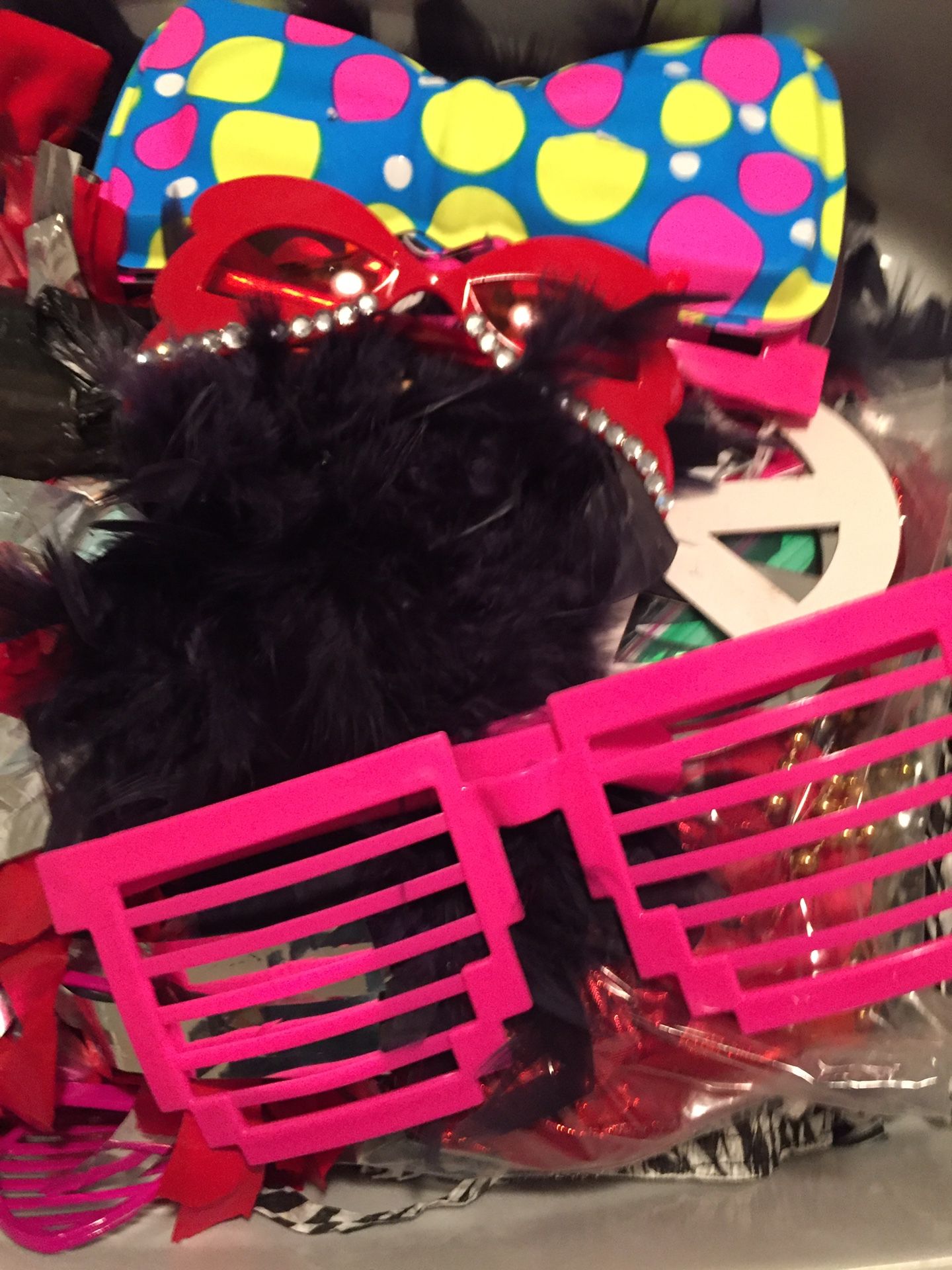 Box of photo booth props for a fun event!