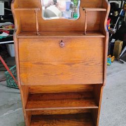 Antique Oak Wall Desk 