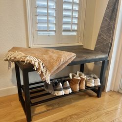 Metal Frame Bench With Shoe Rack