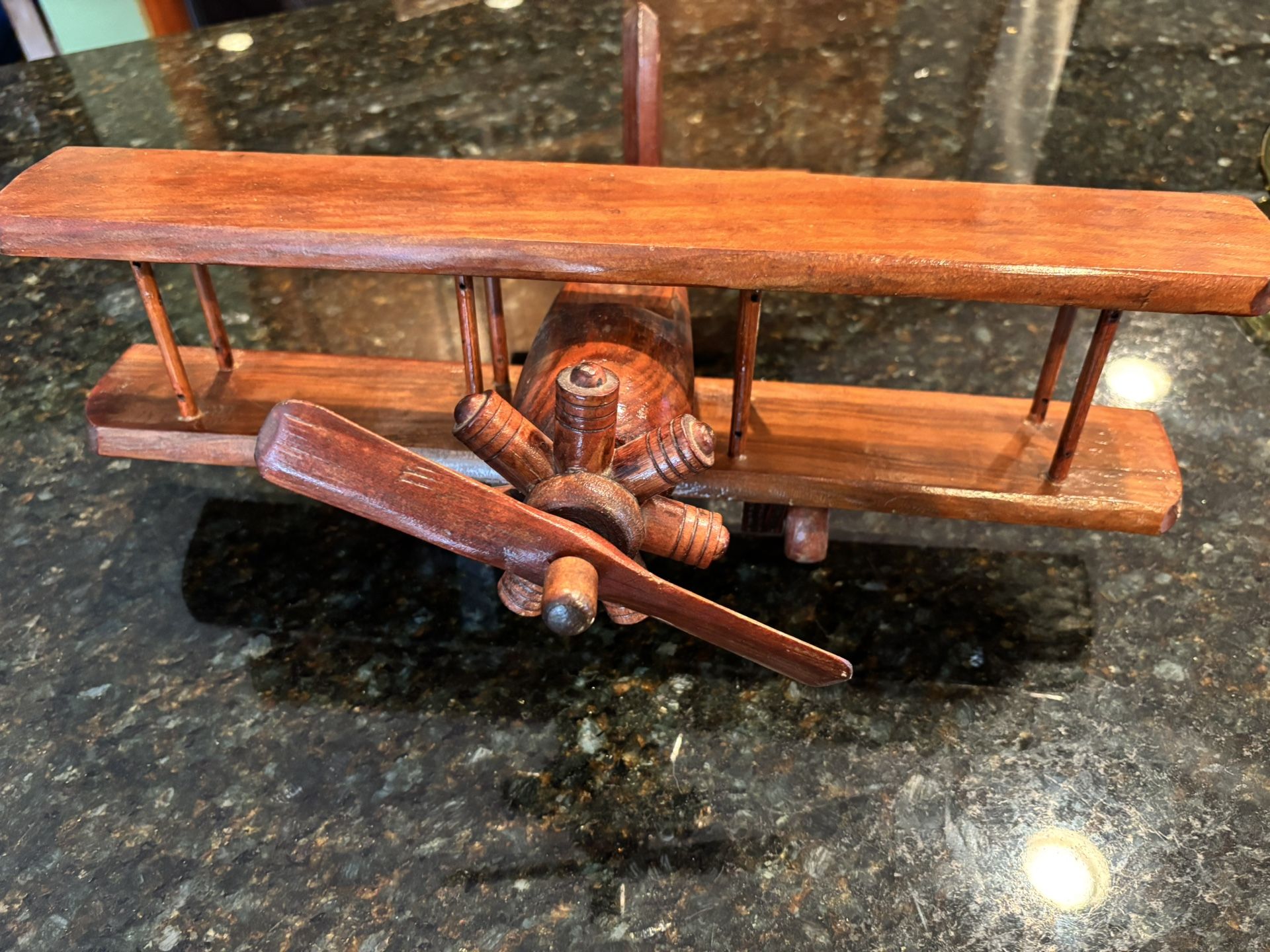 Vintage Model Wooden Bi-Plane