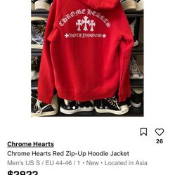 Red Triple Cross Chrome Hearts Hoodie
